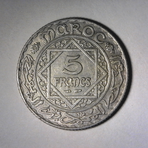 Morroco 1933 5 Francs obverse 40pct.jpg