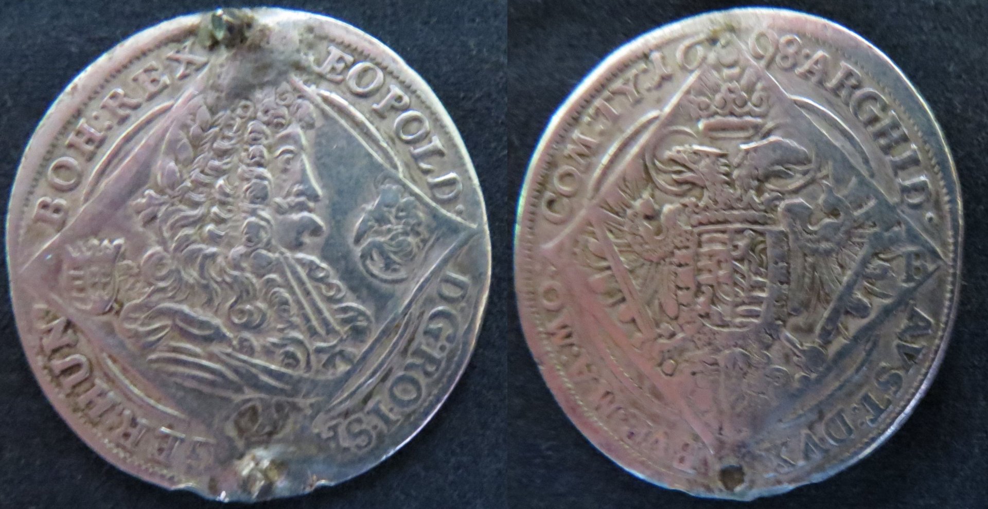 Mounted 1600s Hungary 1698 1:4 Thaler copy.jpg