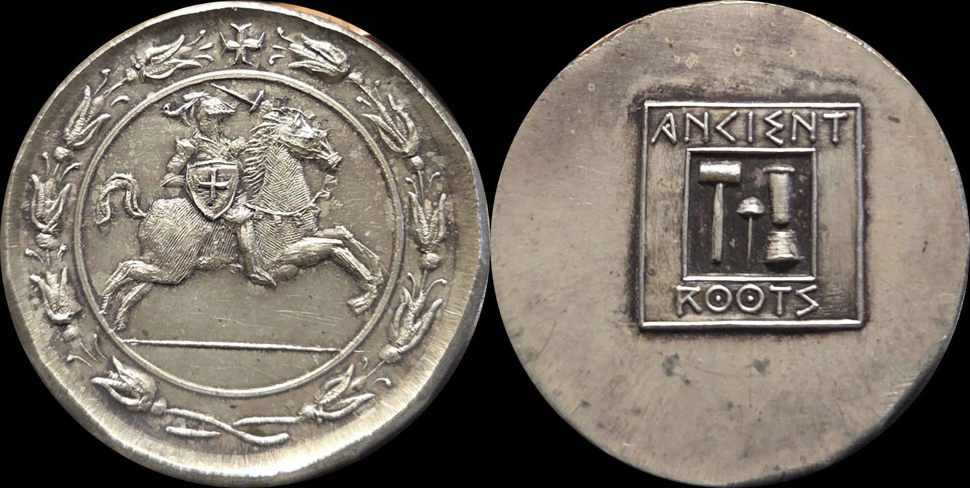 Mounted Knight 1 ounce Fine Silver Hot Struck A-horz.jpg