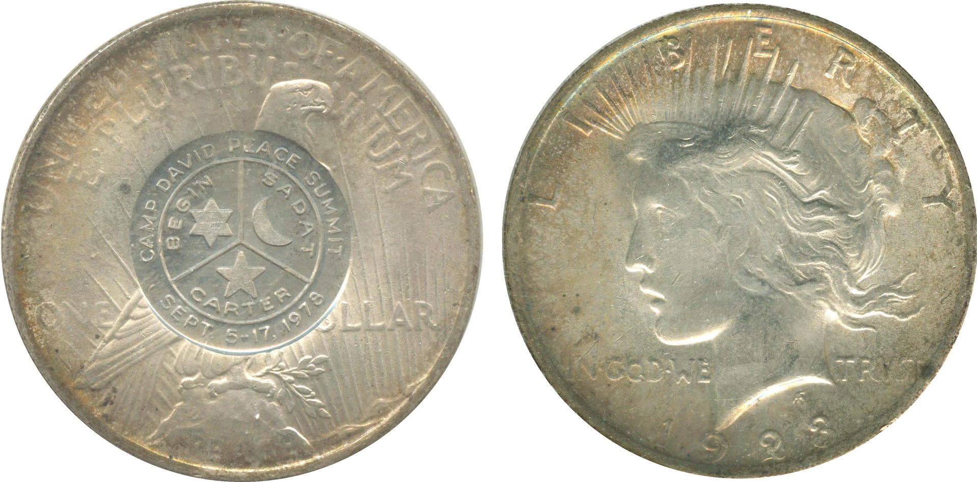 MW3 “Camp David Peace Summit Sept. 5-17, 1978 on 1923 Peace Dollar Coin.jpg