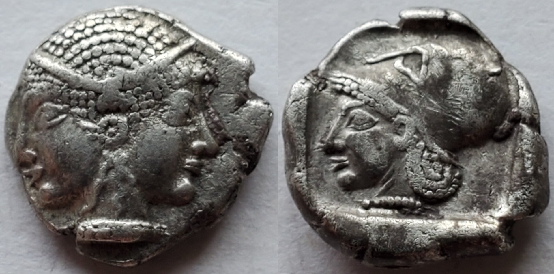 Mysia Lampsakos archaic diobol Janiform Athena.jpg