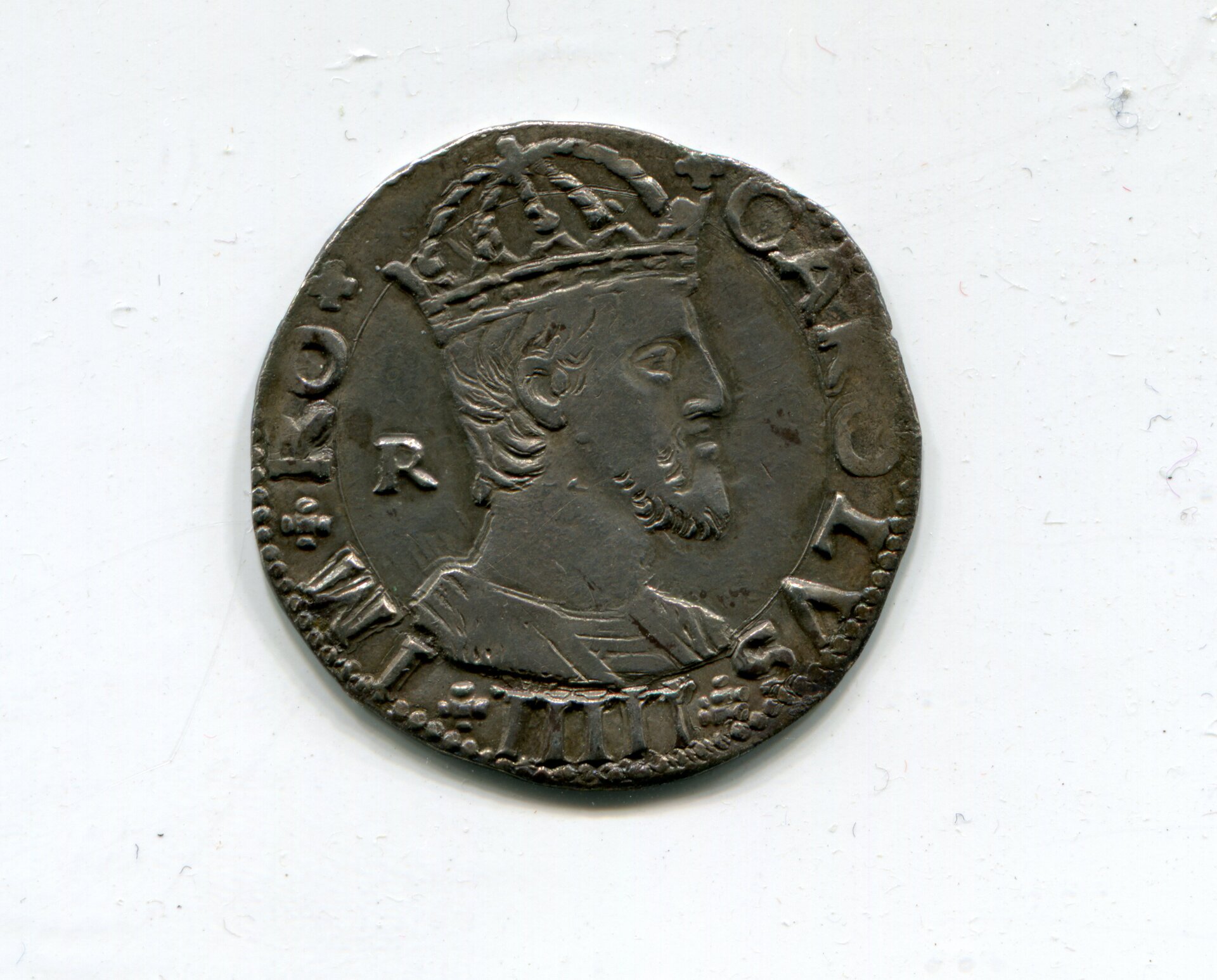 Naples Chas V Carlino with R mm nd 1528-46 obv 373.jpg
