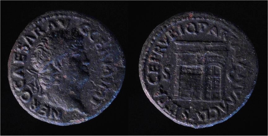 Nero AE As Temple of Janus RIC 306.jpg