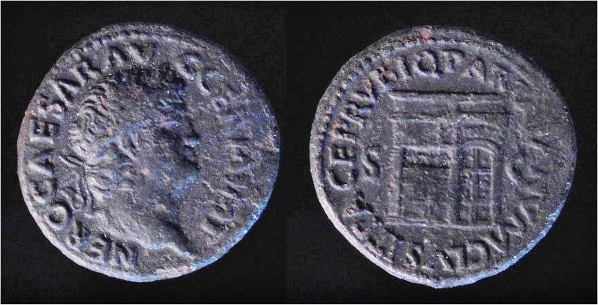 Nero AE As Temple of Janus RIC 306.jpg