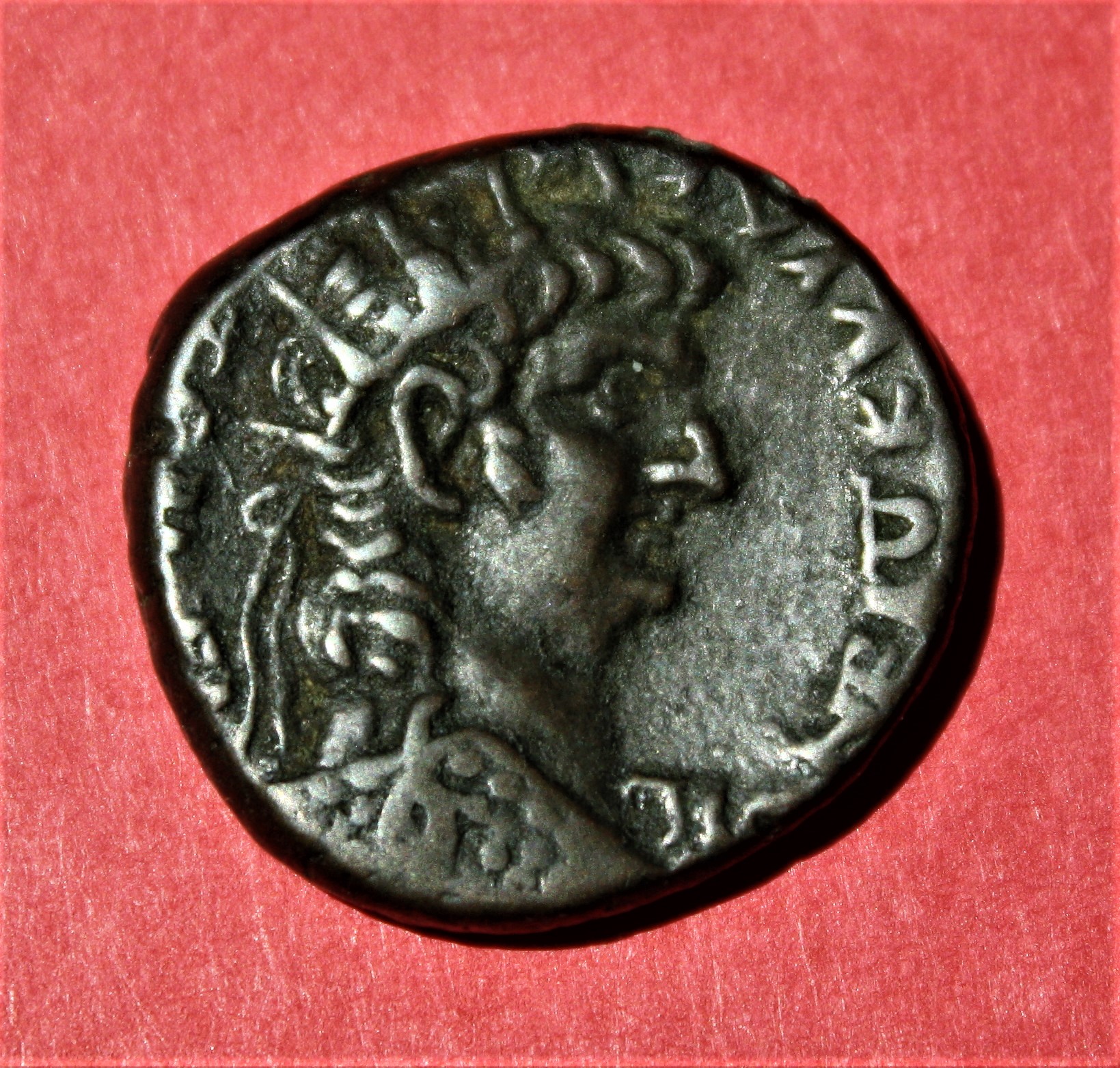 Nero, Ancient Counterfeit, c. AD 66-67, 12.9 gm, 25 mm, obv..JPG