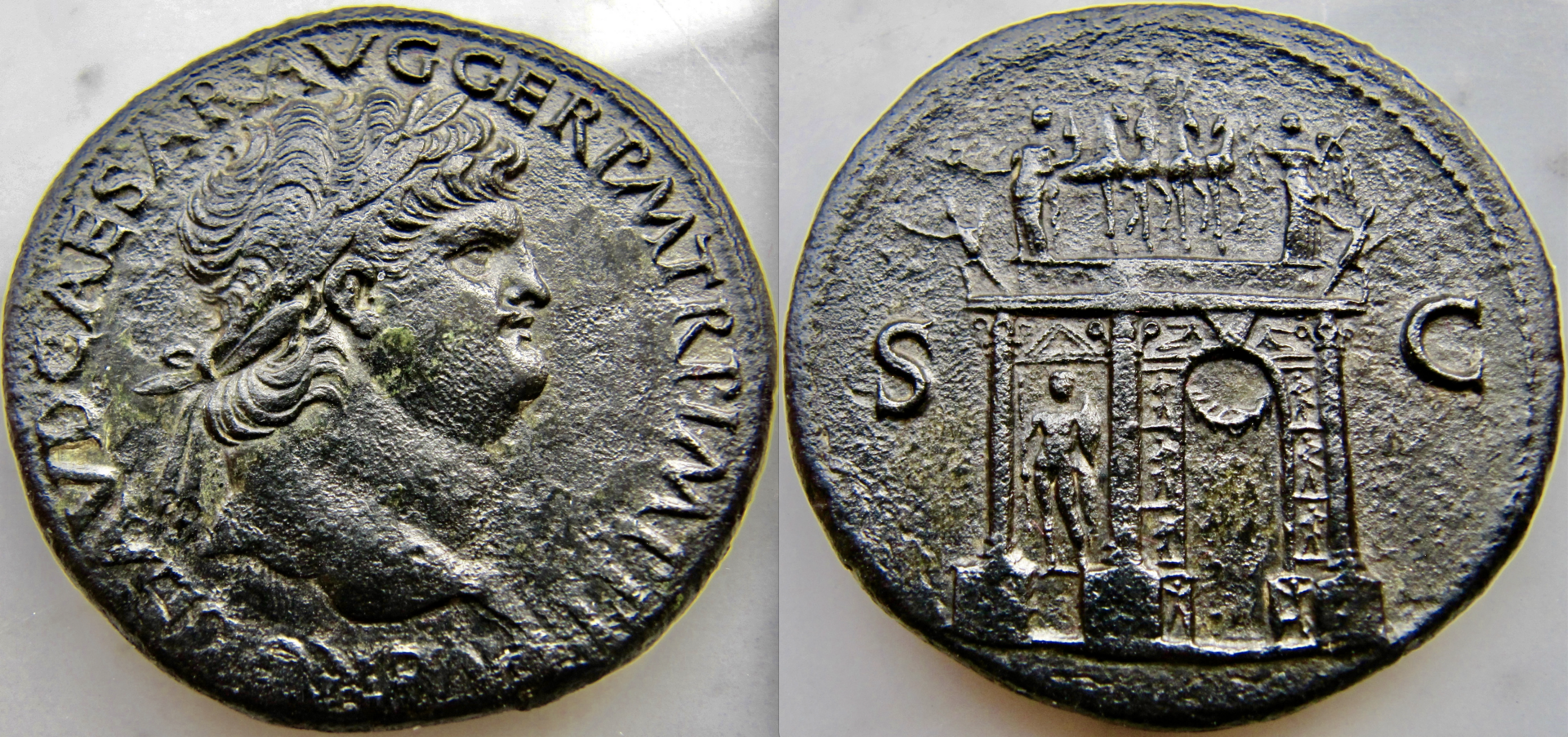 Nero Sestertius ARCH - OBV:REV - Nice GP Picture - good detal and color. New 2021.png