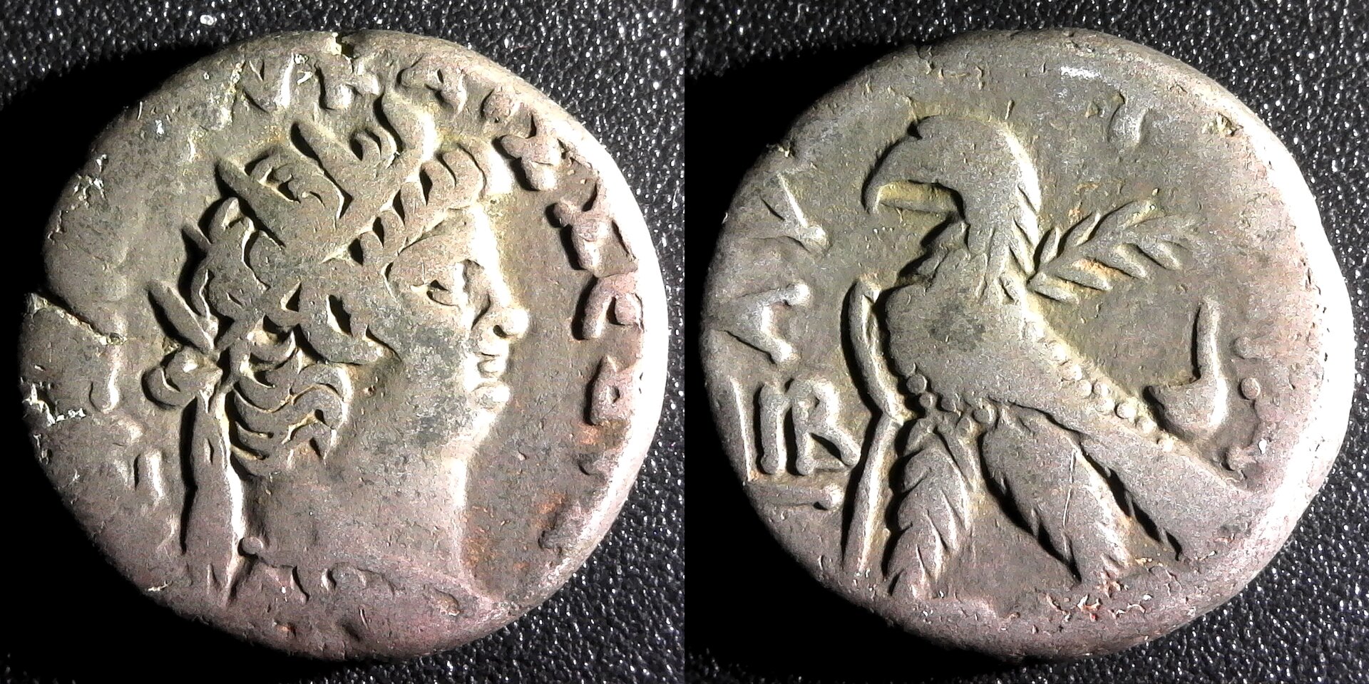Nero. Tetradrachm of Alexandria, Eagle, Simpulum. EGYPT. Alexandria 54-68. obv a-side.jpg