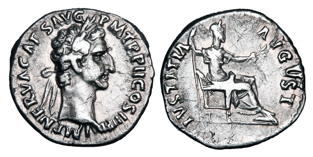 Nerva IVSTITIA AVGVST denarius RIC 30 Pegasi.jpg