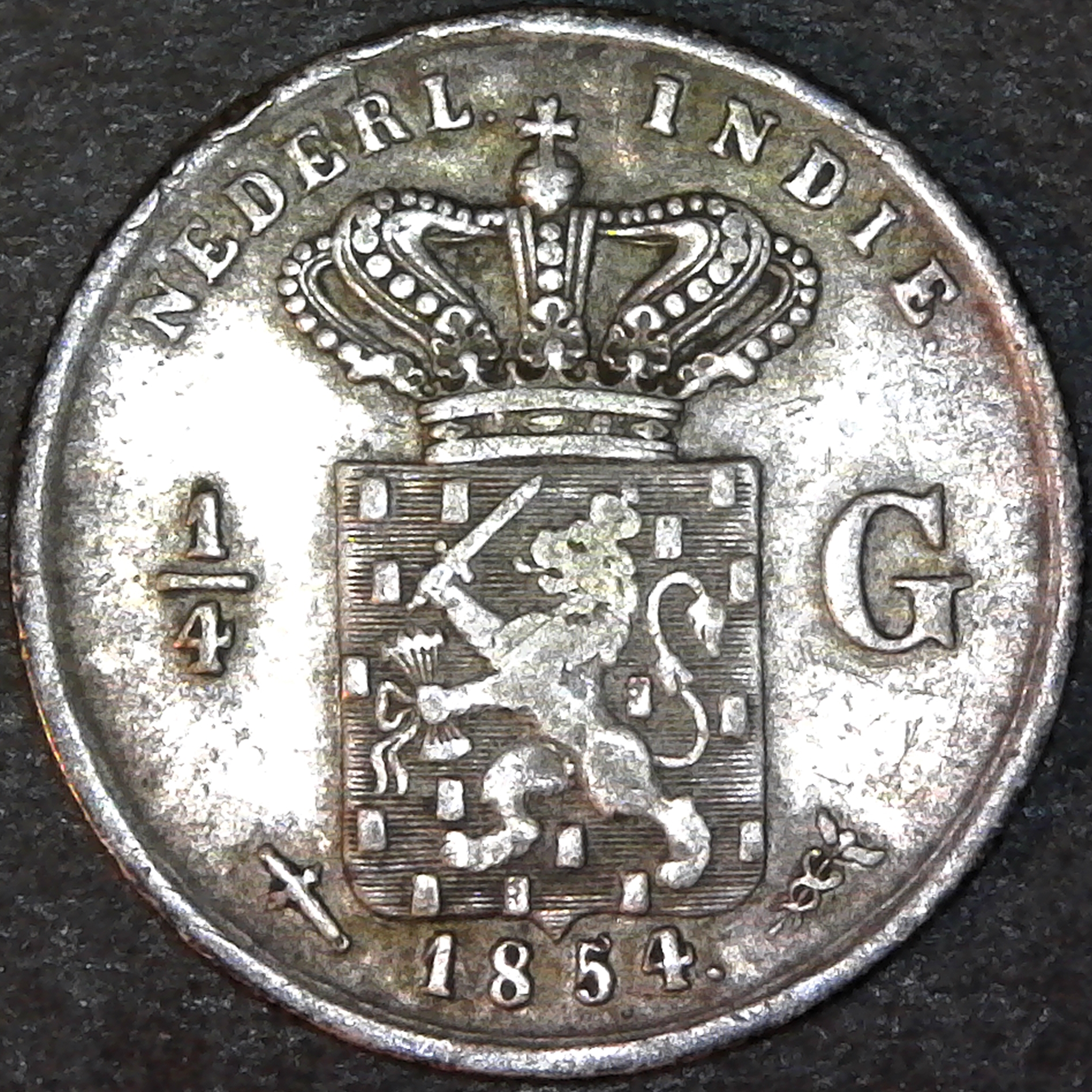 Neteherlands East Indies 1854 Quarter Gulden obv.jpg