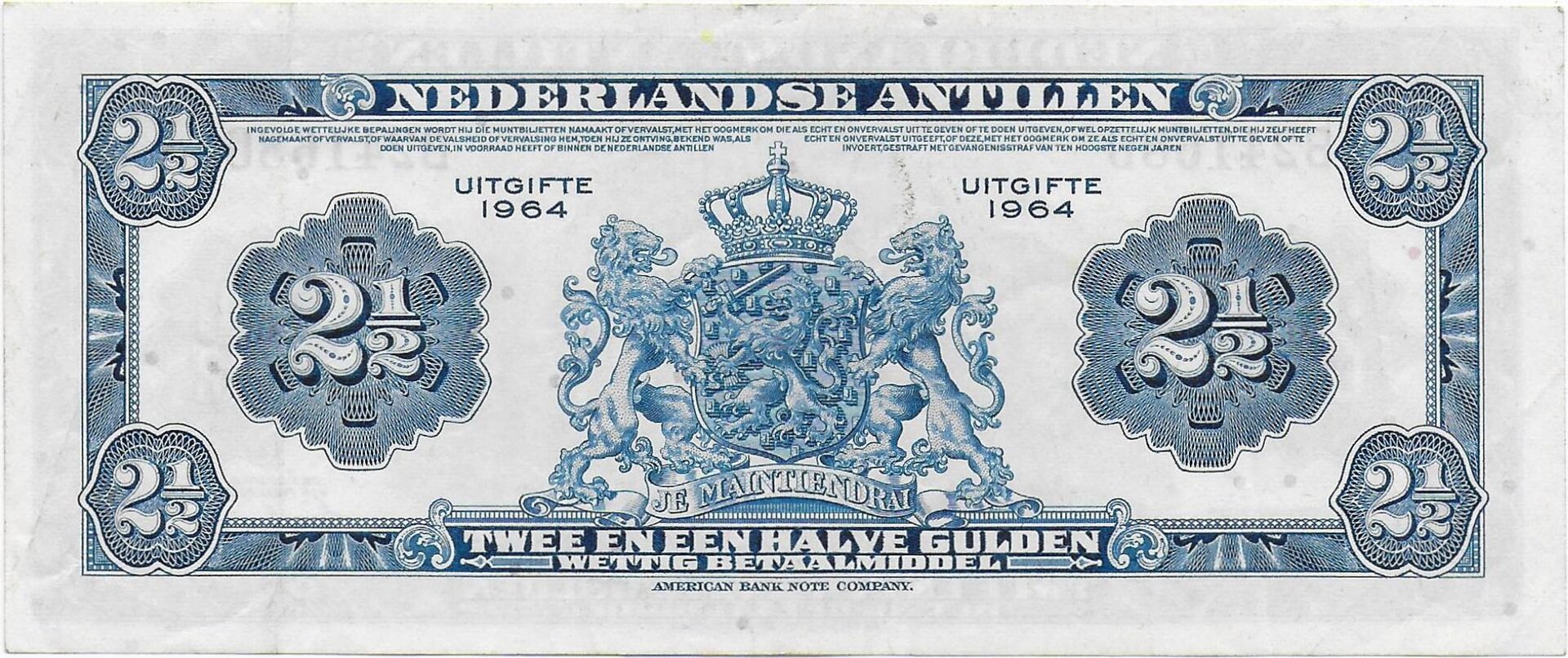 Netherlands Antilles Two and a Half Gulden 1964 P-41b  back.jpg