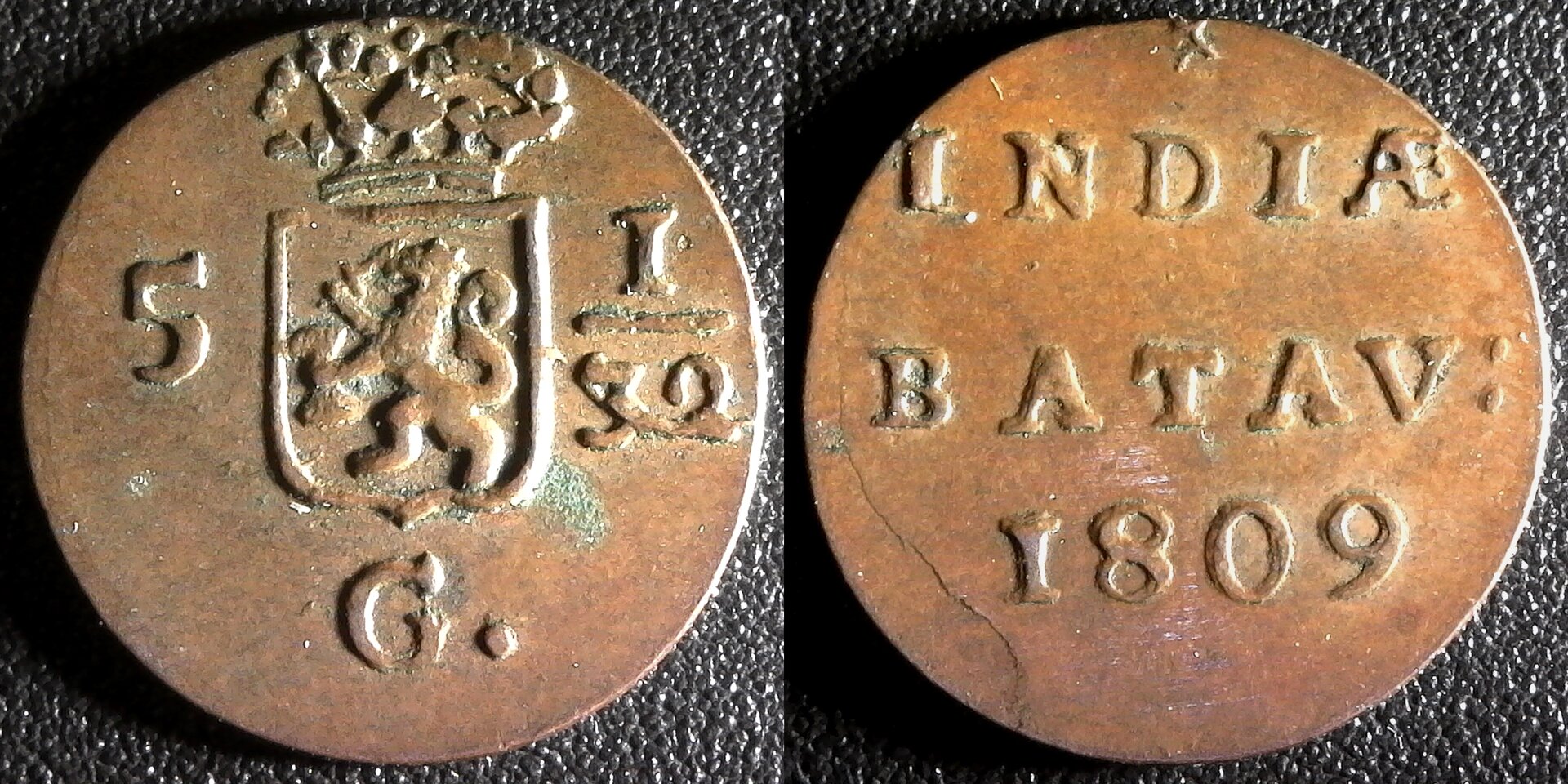 Netherlands East Indies Batavia Half Duit  1809  rev-side.jpg