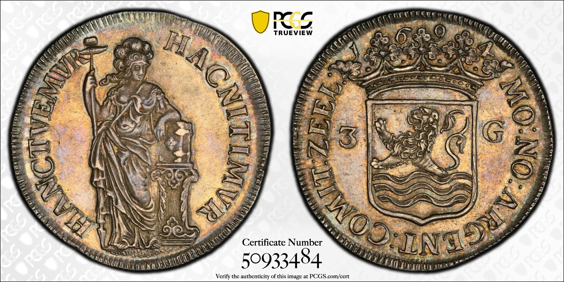NIEDERLANDE, ZEELAND, 3 Gulden Piedfort, 1694, Dav. 4964_01.jpg