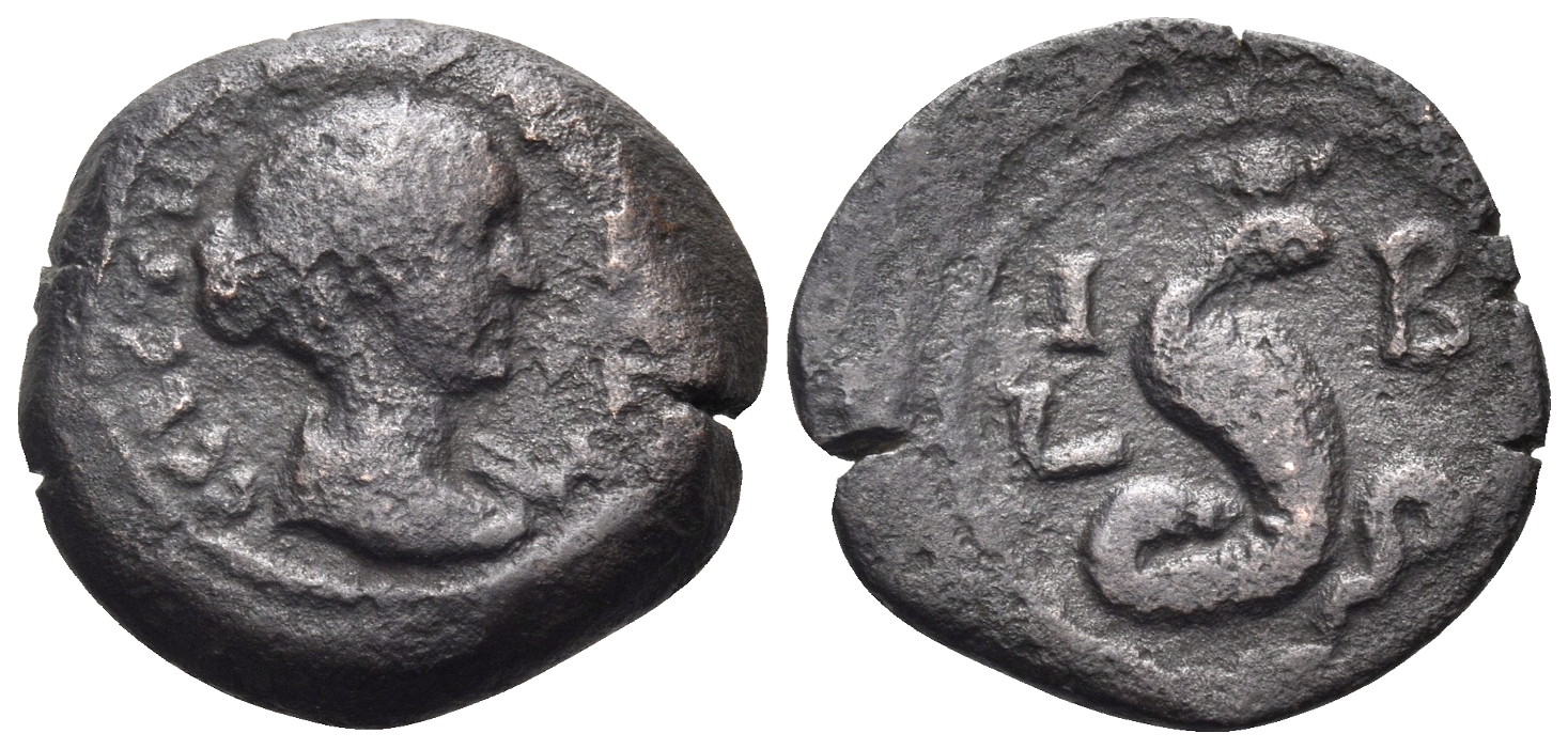 Nomos AG Obolos 22 Lot 578 Alexandria Egypt Faustina II obol w. Uraeus reverse jpg.jpg