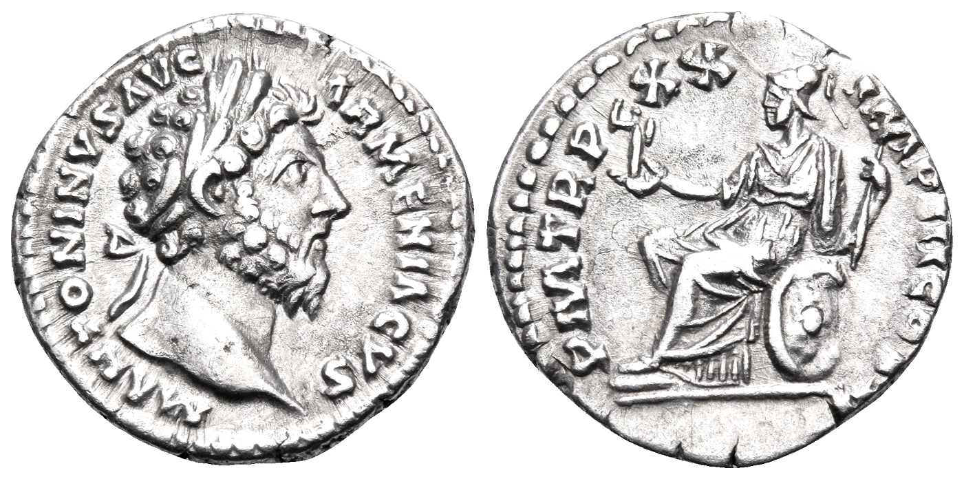 Nomos AG Obolos 22 Lot 610 Marcus Aurelius denarius rev. Roma seated jpg.jpg