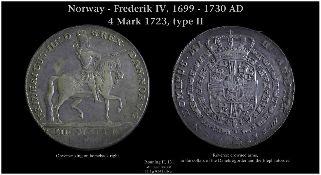 Norway-FrederikIV1699-1730AD4mark.JPG