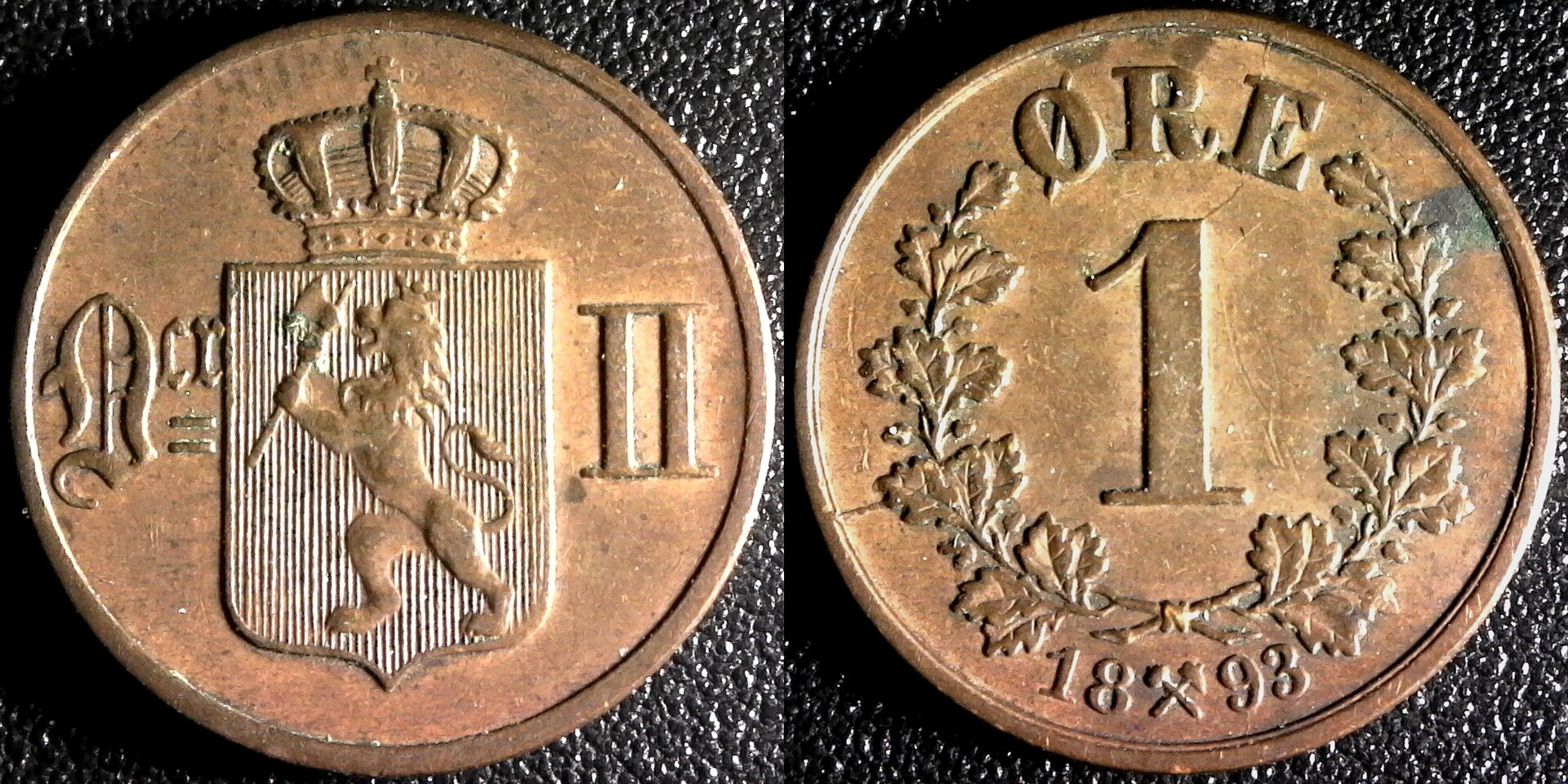 Norway Oscar II Ore coin 1893 obv-side.jpg