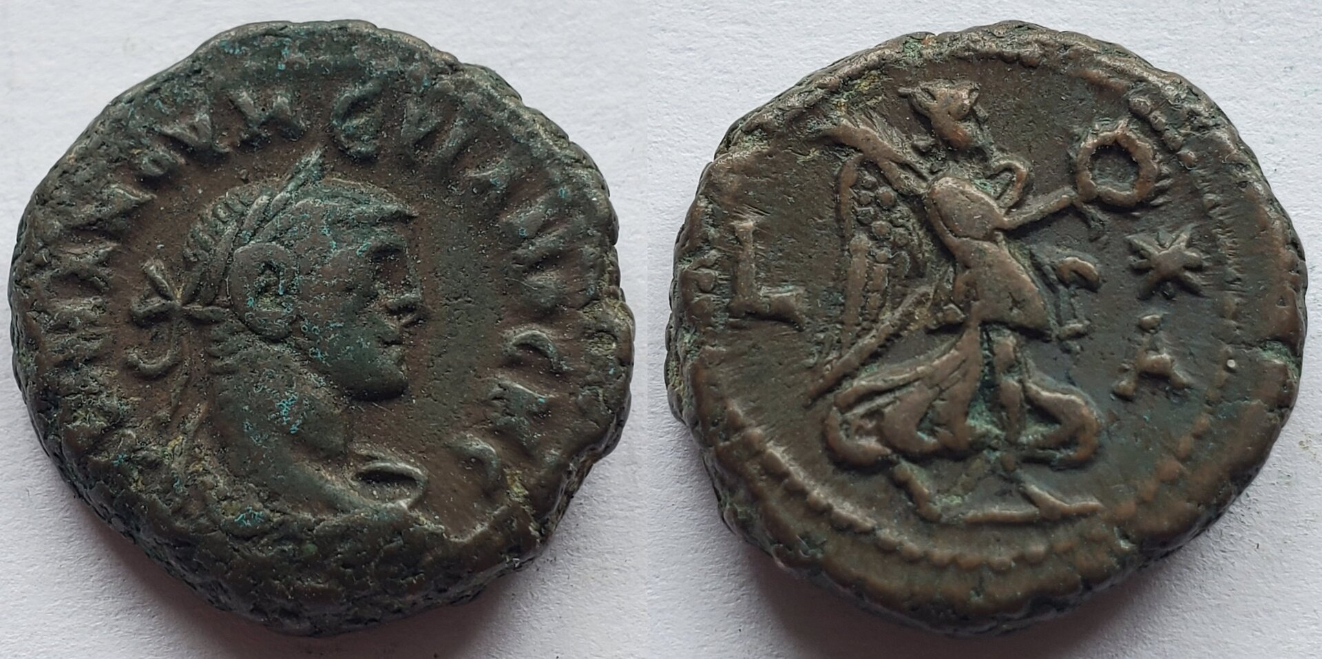 Numerian as Caesar Alexandria tetradrachm Nike Year 1 282.jpg