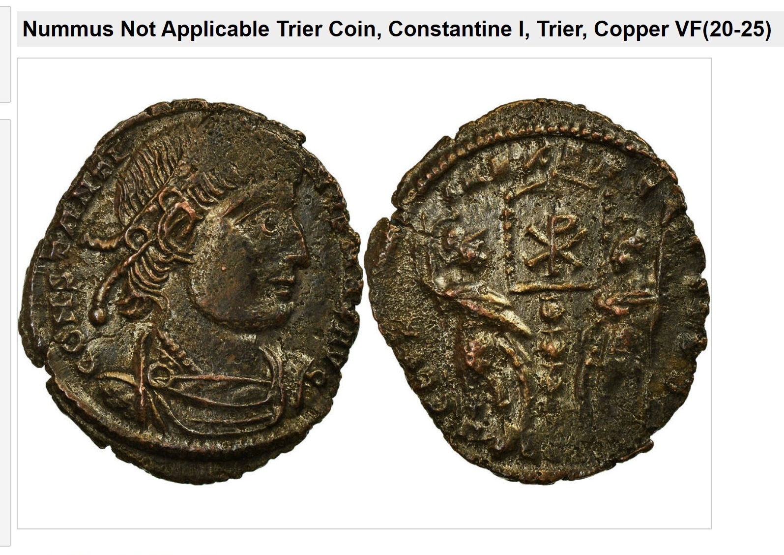 Nummus Not Applicable Trier Coin, Constantine I, Trier, Copper VF(20-.jpg