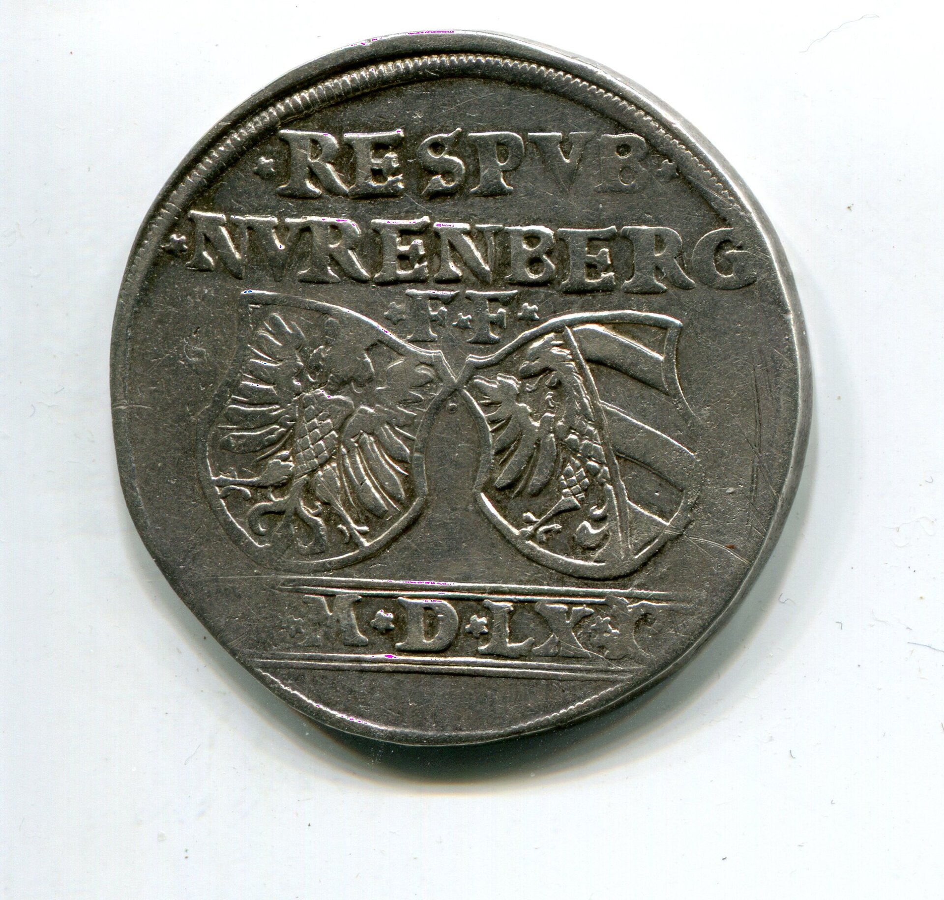 Nuremberg Ferd I Half Reichsguldiner 30 Kr 1560 obv 287.jpg