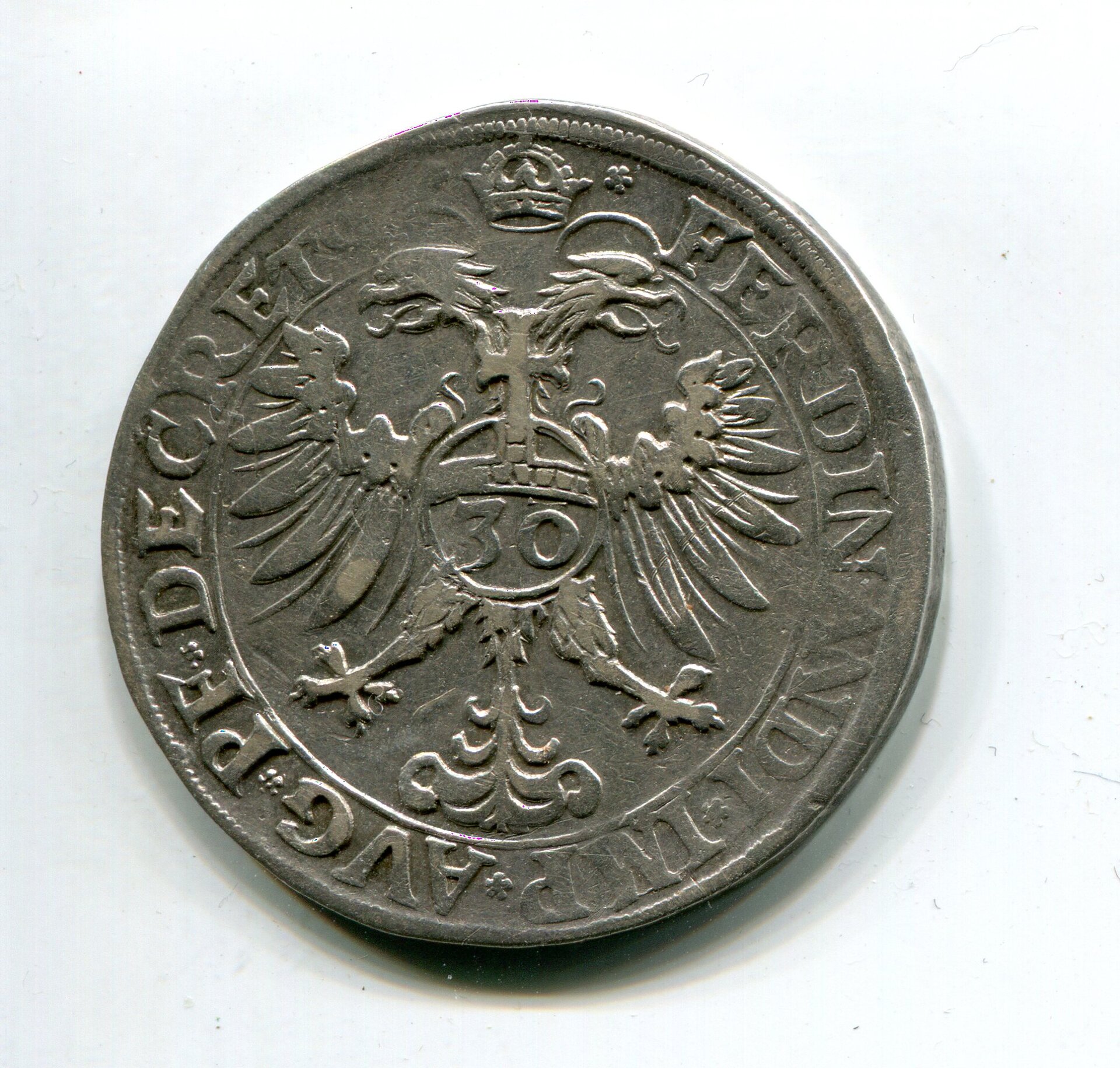 Nuremberg Ferd I Half Reichsguldiner 30 Kr 1560 rev 288.jpg