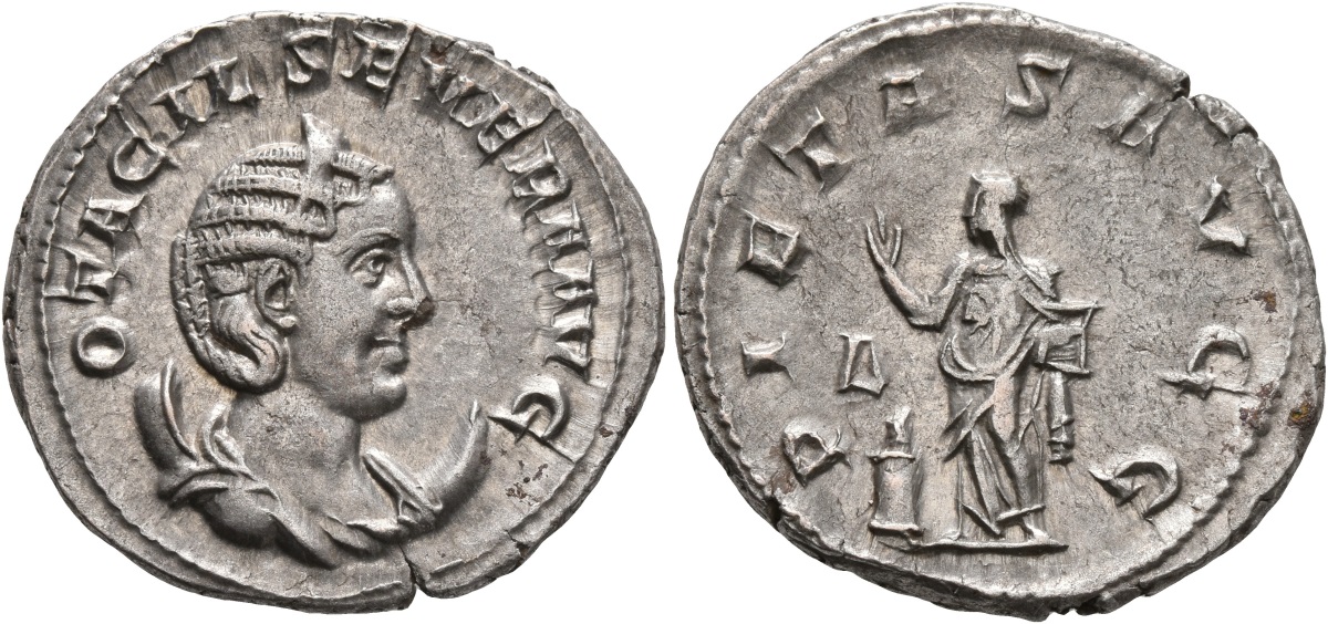 Otacilia Severa PIETAS AVG standing w altar and delta antoninianus.jpg