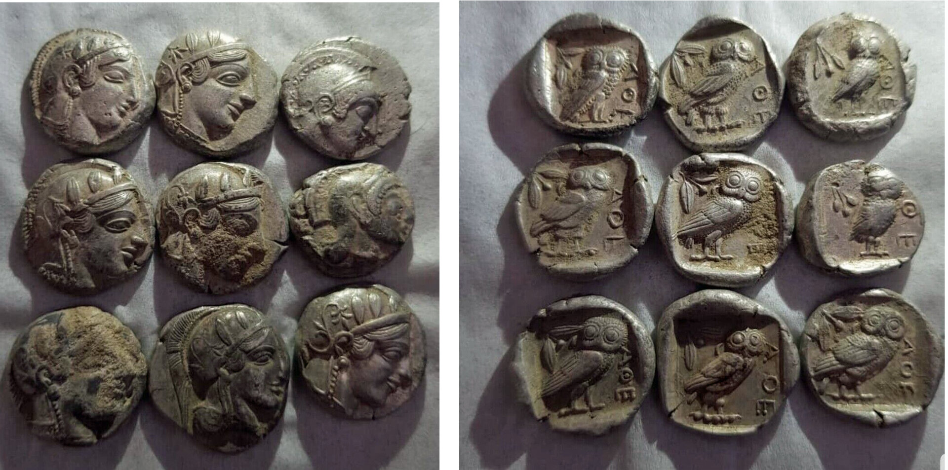 Owl group, Athenian easly classical and archaic 4-2-23.jpg