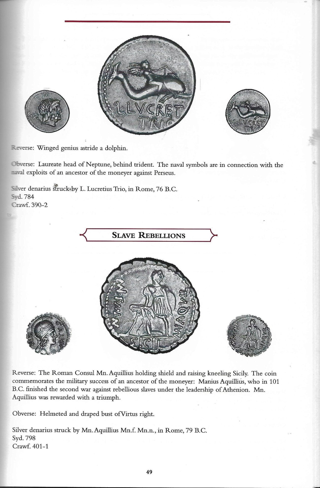 Page from Clain-Stefanelli book w. Aquillius & Lucretius Trio coins.jpg