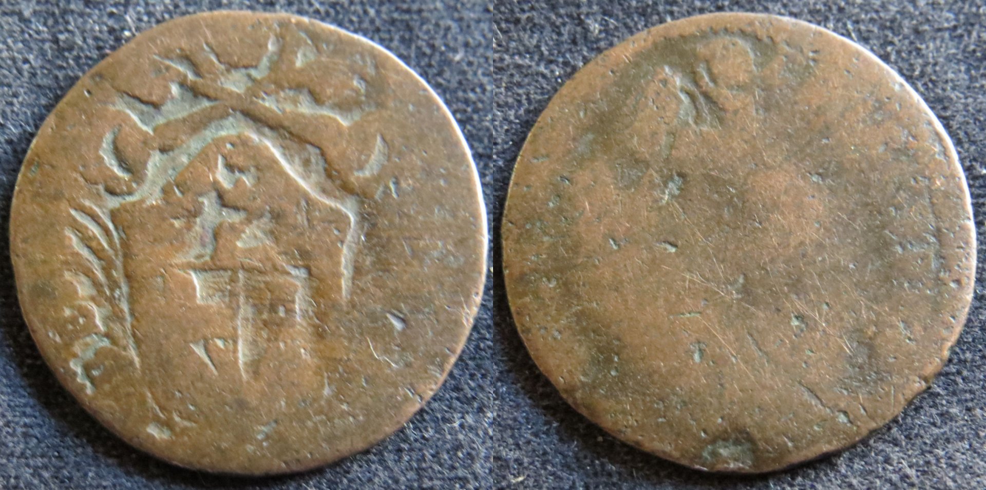 Papal States 1 Quattrino Benedict XIII 1724-1730.jpg