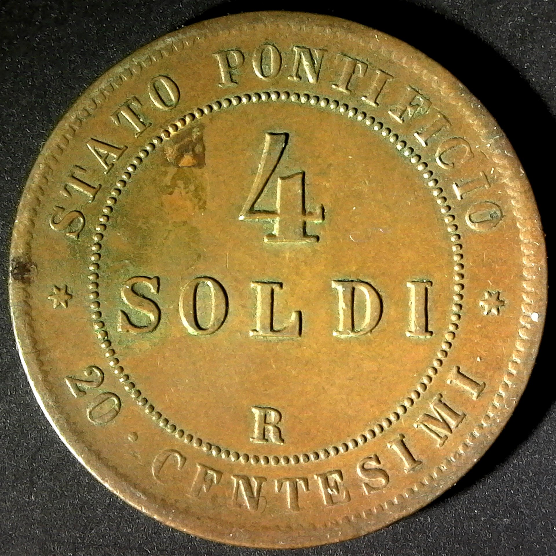 Papal States 4 Soldi 1868 rev A.jpg