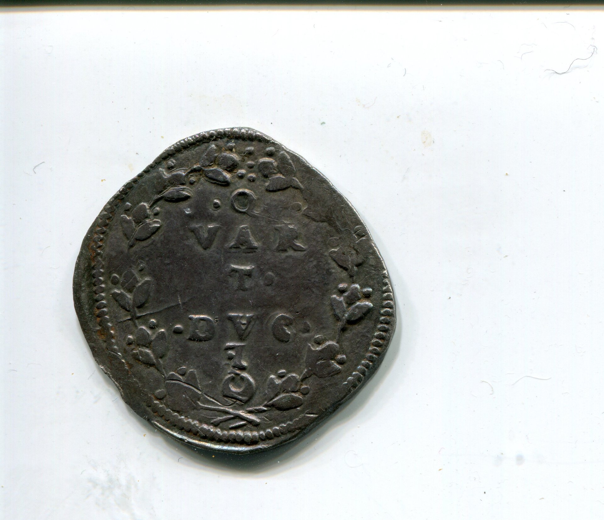 Papal States Clement VII Qtr Ducato nd 1527 LD rev 628.jpg