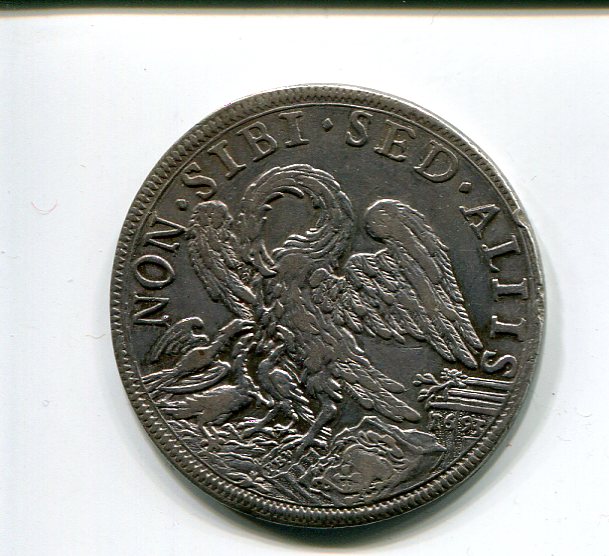 Papal States Innocent XII Mezzo piastre with pelican 1693 rev 313.jpg