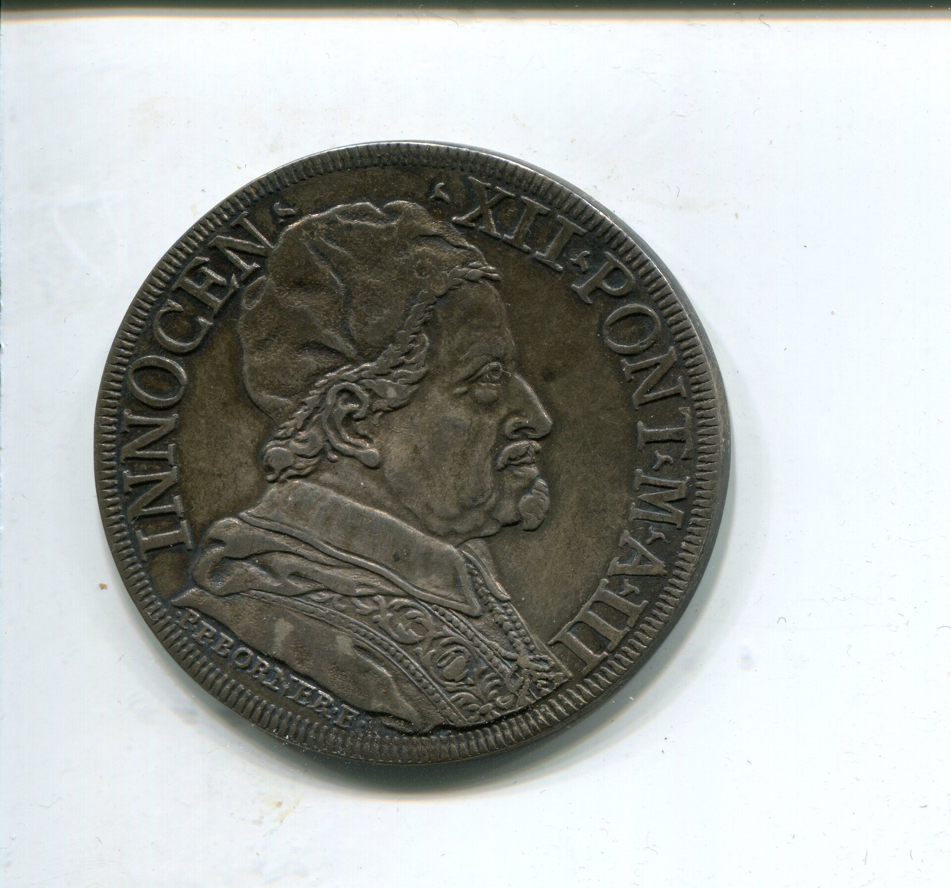Papal States Innocent XII Piastre A III 1693 LD obv 253.jpg