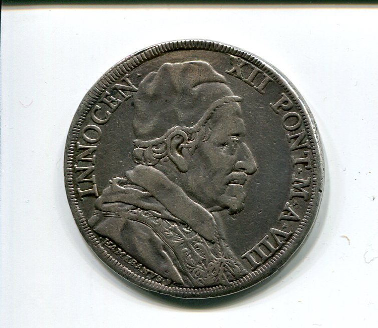 Papal States Innocent XII Piastre with Israelites & manna 1699 obv 314.jpg