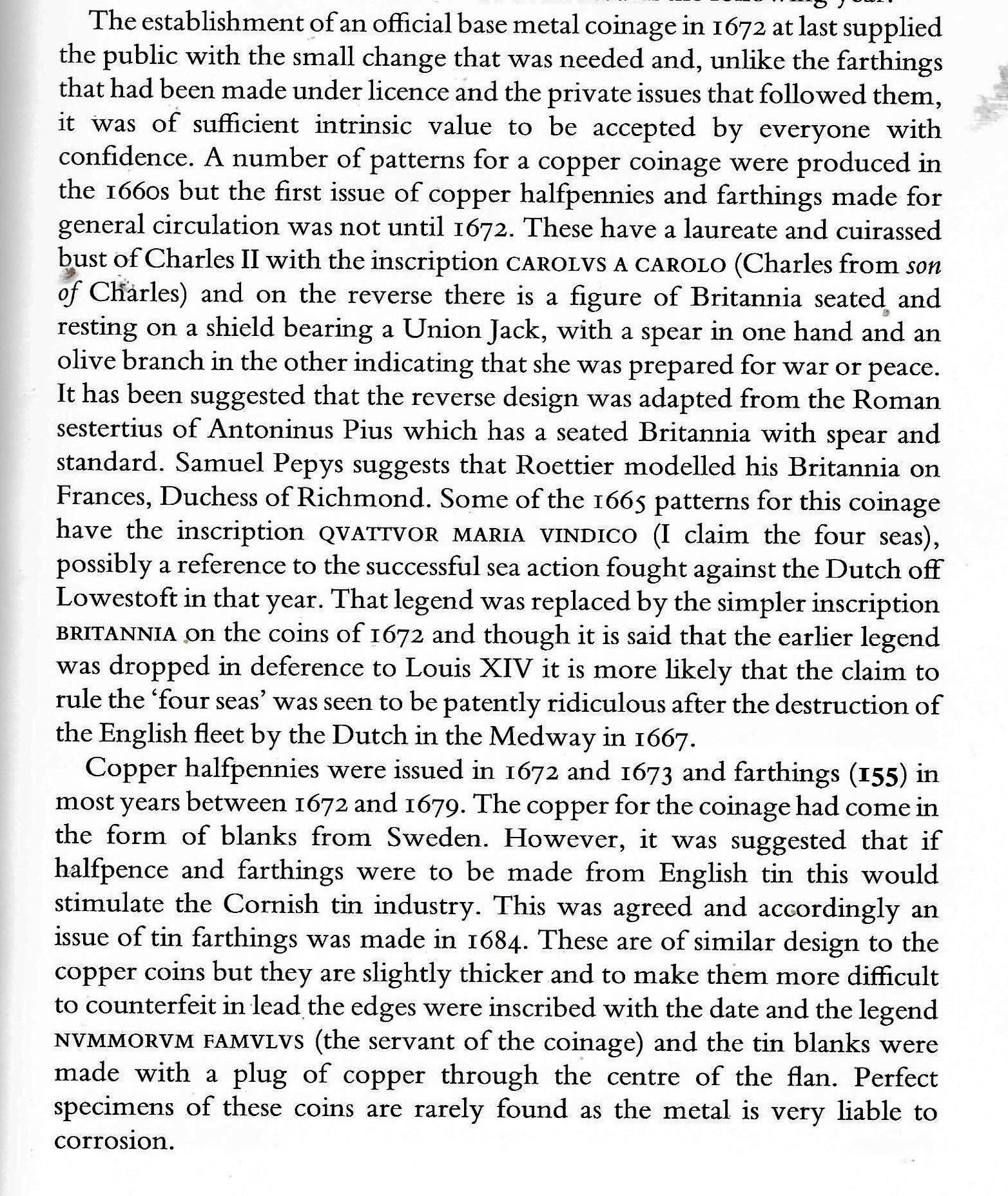 Peter Seaby,  Story of British Coinage (1985) p. 125 re first appearance of Britannia.jpg