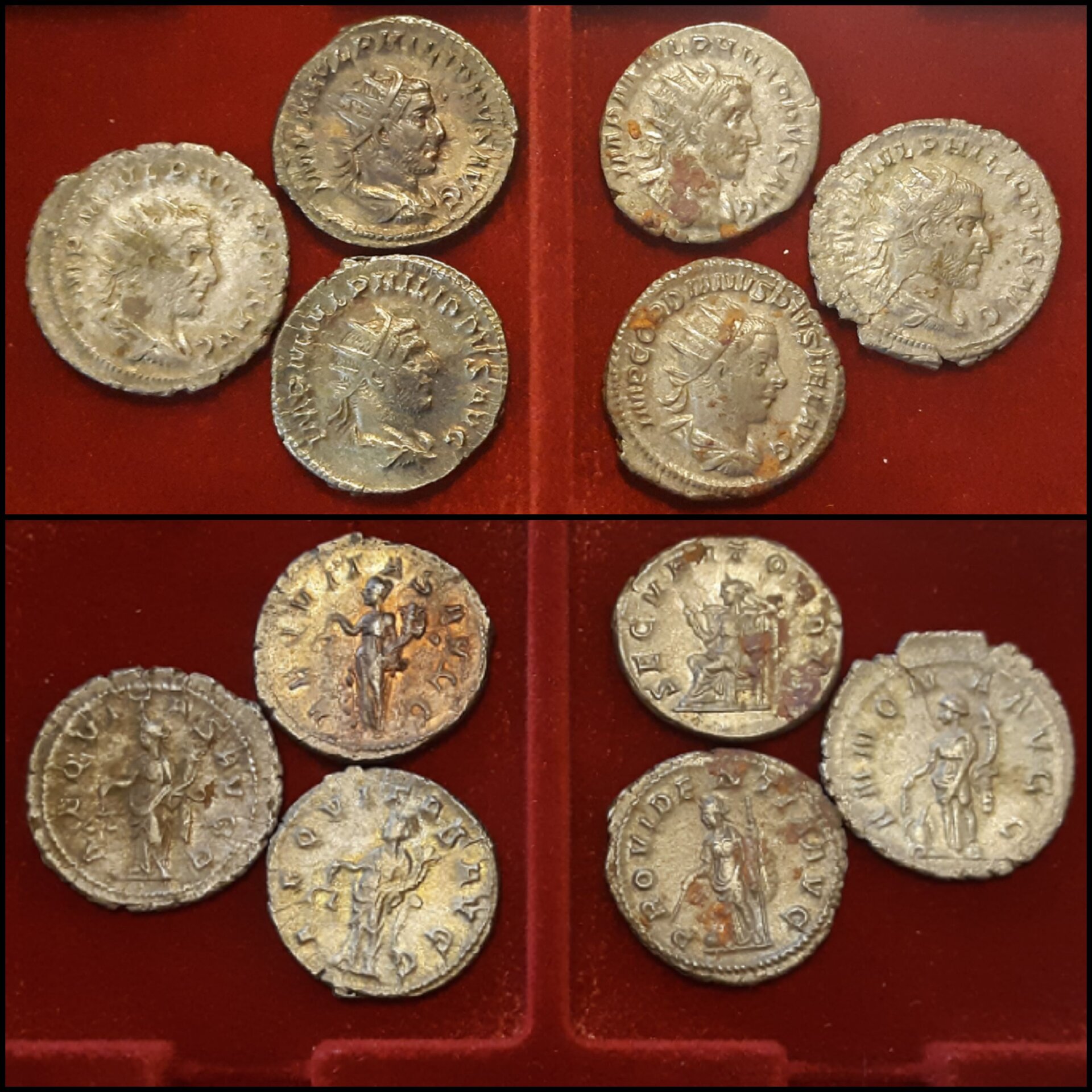 Philip I Gordian III AR Antoninianus X6 Ken Bressett Dorchester Hoard 1936.jpg
