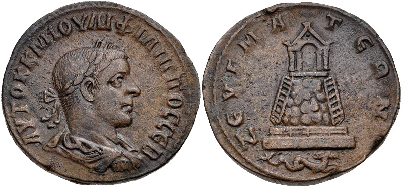 Philip I Zeugma Peribolos AE 28 CNG rev die match.jpg