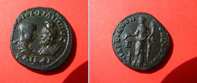 Philip II and Serapis  moesia inferior.JPG