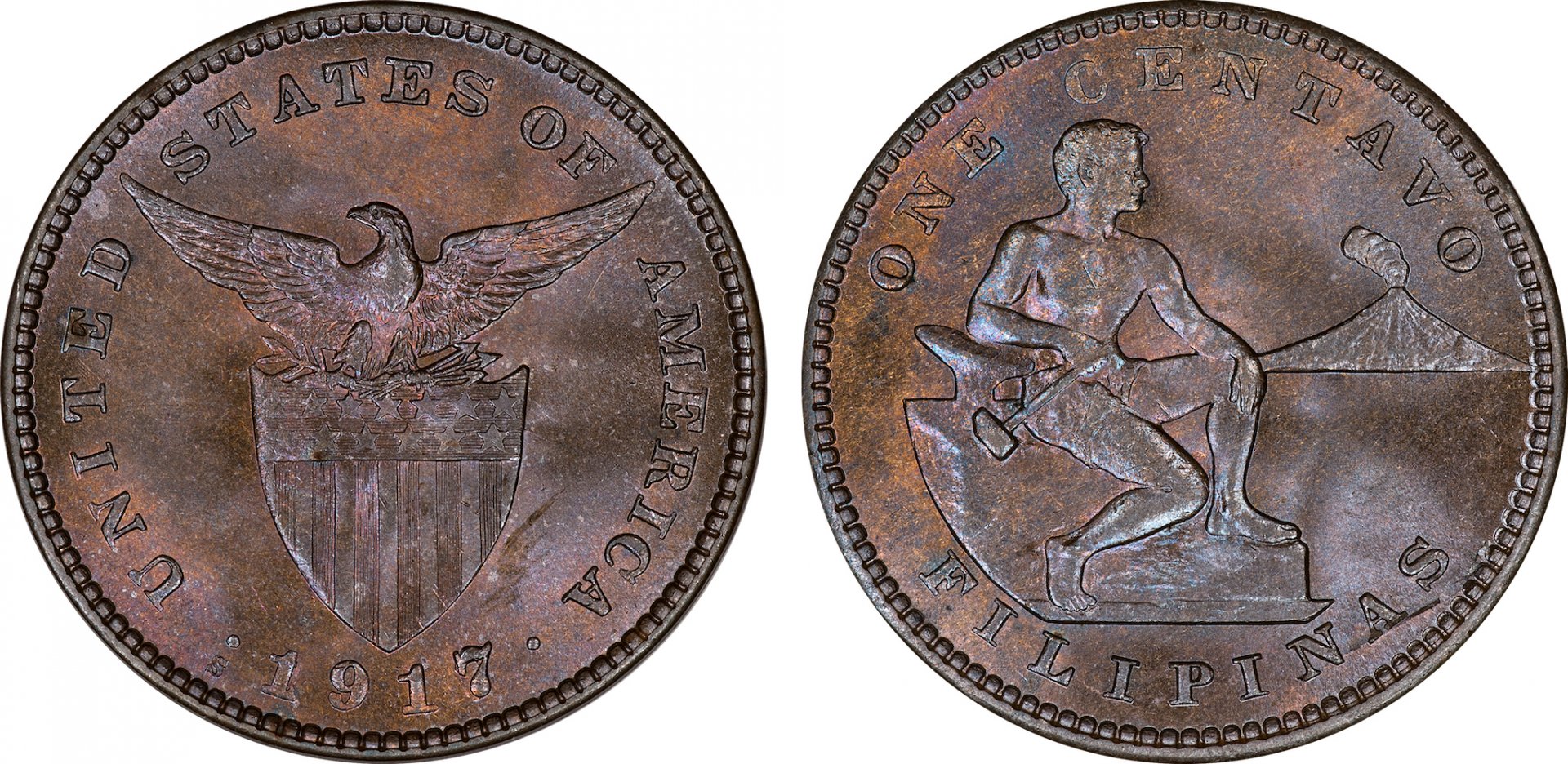 Philippines - 1917 (over 1916) 1 Centavo.jpg