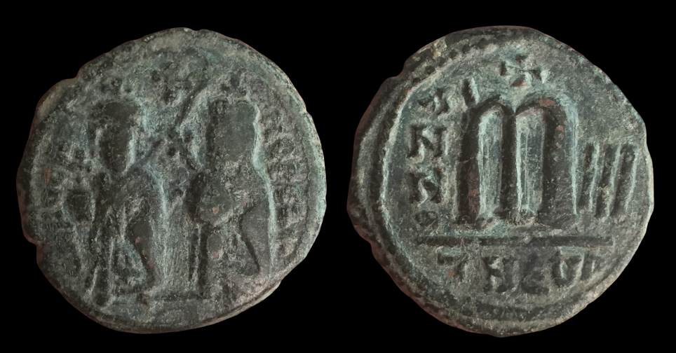 Phocas and Leontia, Follis, Theopolis.png
