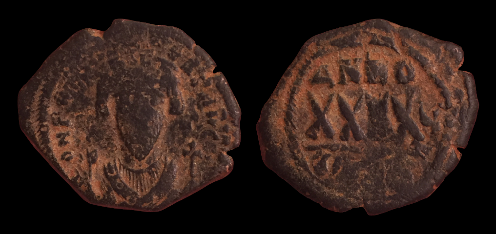 Phocas, Follis, Constantinople, Reginal Year 6.png