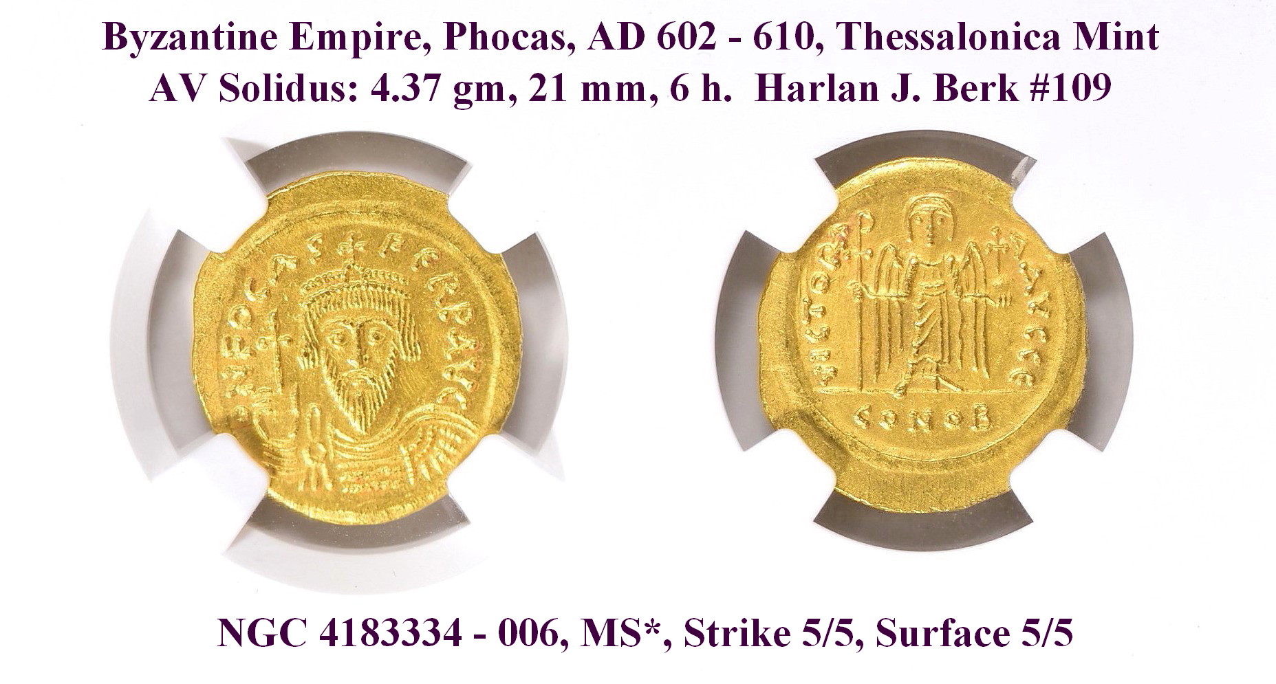 Phocas, Thessalonica, AV Solidus, AD 602-610, Berk # 109.jpg