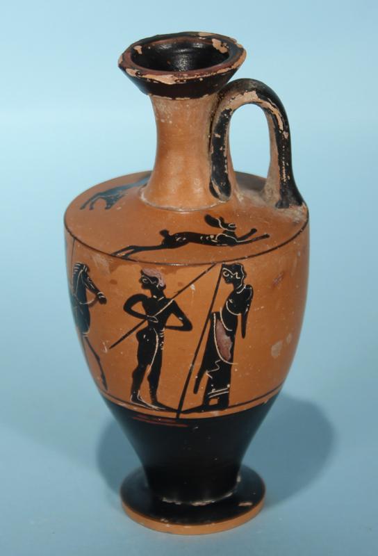 Photo 1 Attic Black-Figurre Lekythos - Hixenbaugh - Hound & Hare, soldier departing.jpg