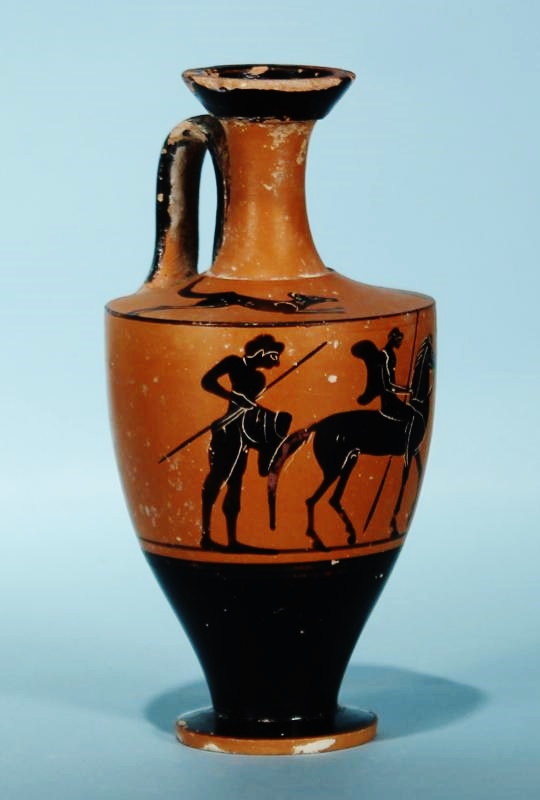 Photo 2 Attic Black-Figurre Lekythos - Hixenbaugh - Hound & Hare, soldier departing.jpg