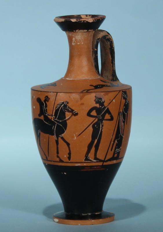 Photo 3 Attic Black-Figurre Lekythos - Hixenbaugh - Hound & Hare, soldier departing.jpg
