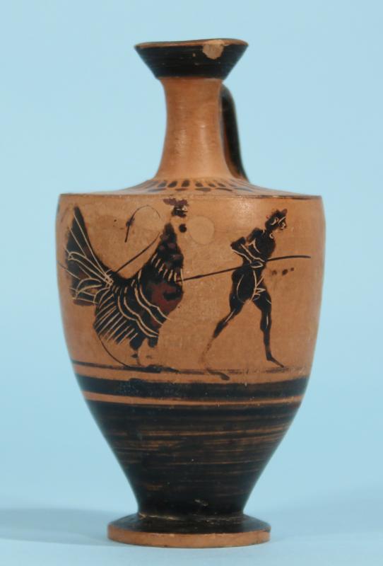 Photo 4 Attic Black-Figure Lekythos, Pygmies Hunting Rooster, Hixenbaugh.jpg