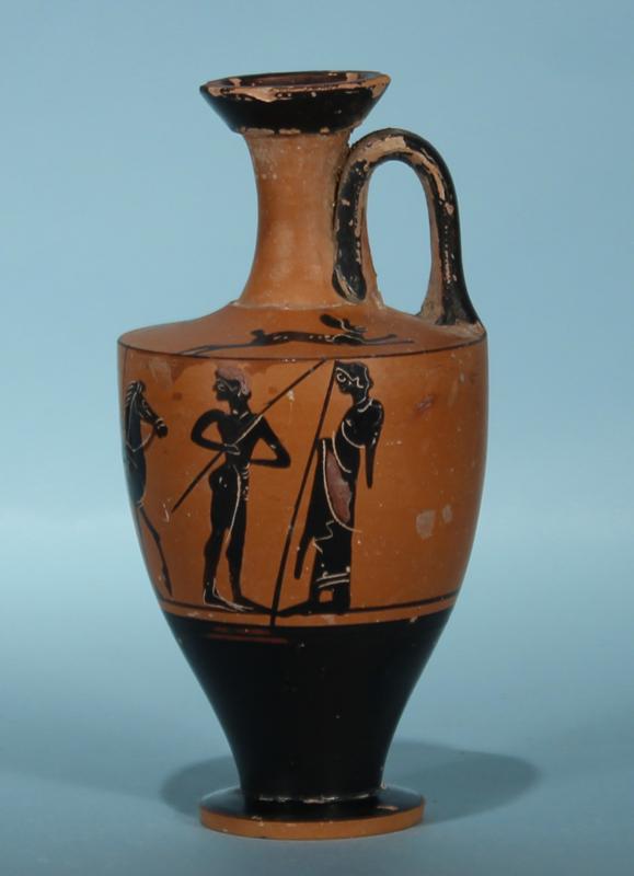 Photo 4 Attic Black-Figurre Lekythos - Hixenbaugh - Hound & Hare, soldier departing.jpg