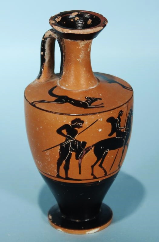 Photo 5 Attic Black-Figurre Lekythos - Hixenbaugh - Hound & Hare, soldier departing.jpg