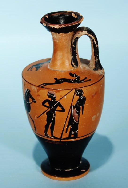 Photo 6 Attic Black-Figure Lekythos - Hixenbaugh - Hound & Hare, soldier departing.jpg