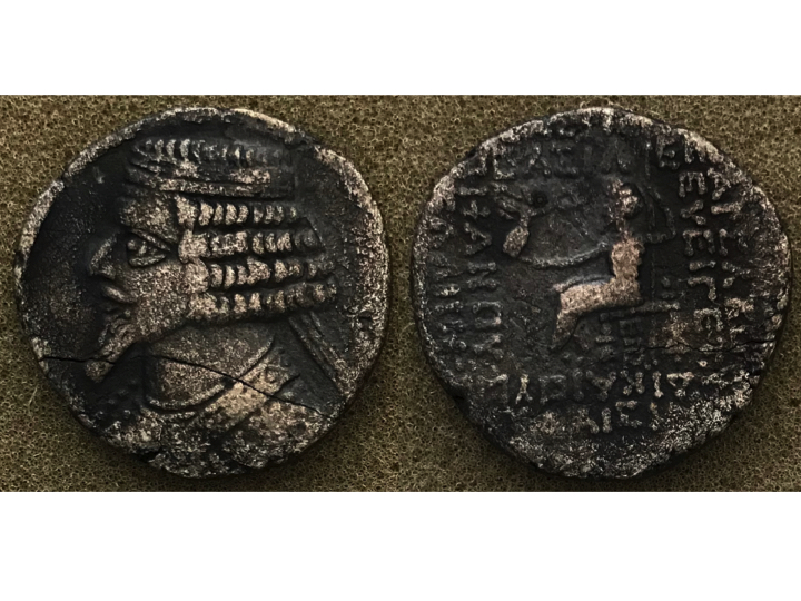 Parthian tetradrachm of Phraates IV (or maybe his enemy Tiridates