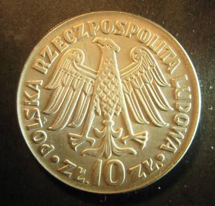 Poland 10 Zloty 1964 reverse.JPG